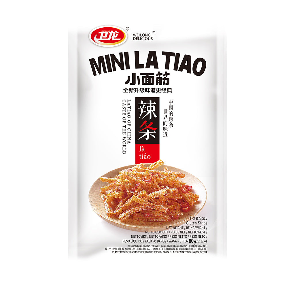 Kryddiga Vetesnacks (Mini La Tiao) 60g, WeiLong