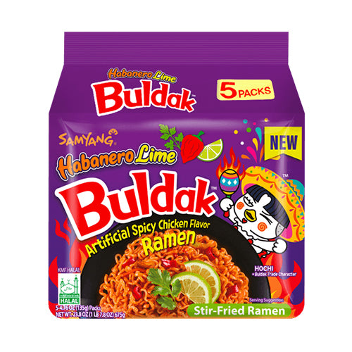 Buldak Habanero Lime Ramen Snabbnudlar 5-pack, Samyang