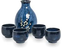 Japansk sake set Blå Körsbärsblommor