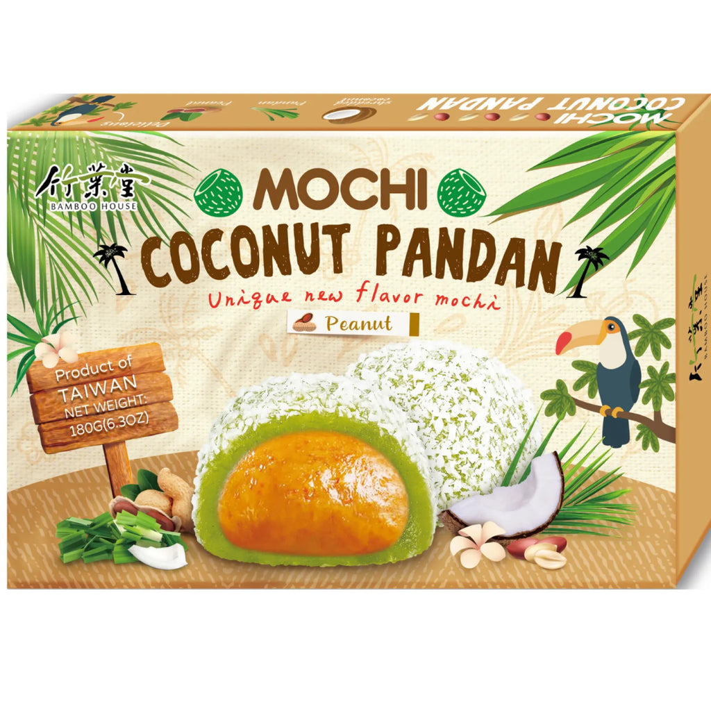 Mochi Kokosnöt Pandan med jordnötter 180g