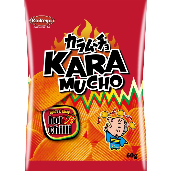 Chili chips räfflade 60g, Kara Mucho