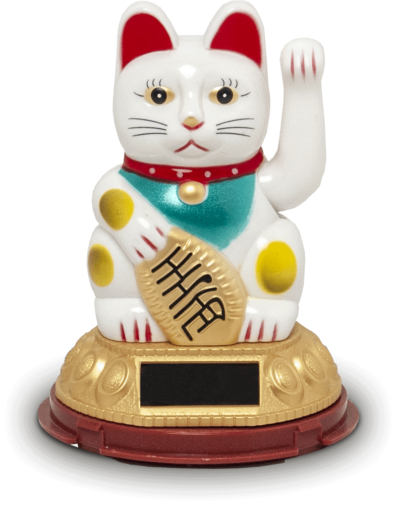 Lyckokatt vit liten Maneki Neko